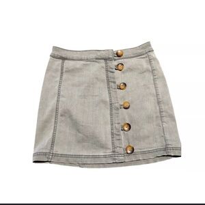 Olive Button-Front Women's Skirt